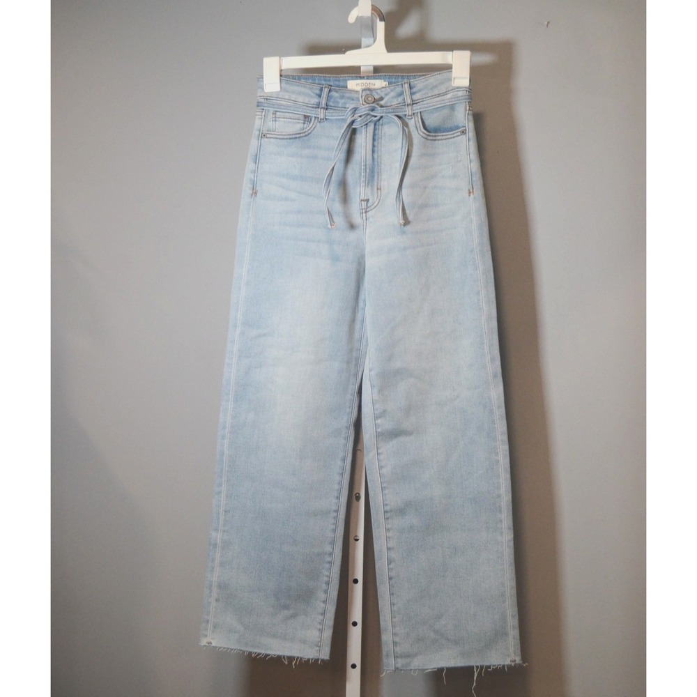 Hidden Los Angeles Women's Size 27 Wide Leg Light Wash Denim Jeans Denim Ties